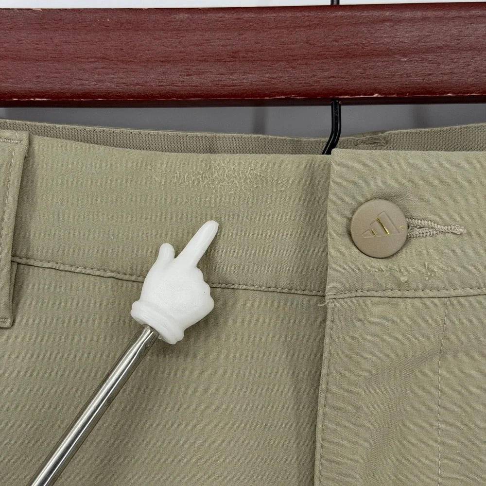 Adidas Golf Pants Mens 32x32 Khaki Tan Performance Stretch Flat Front Trousers
